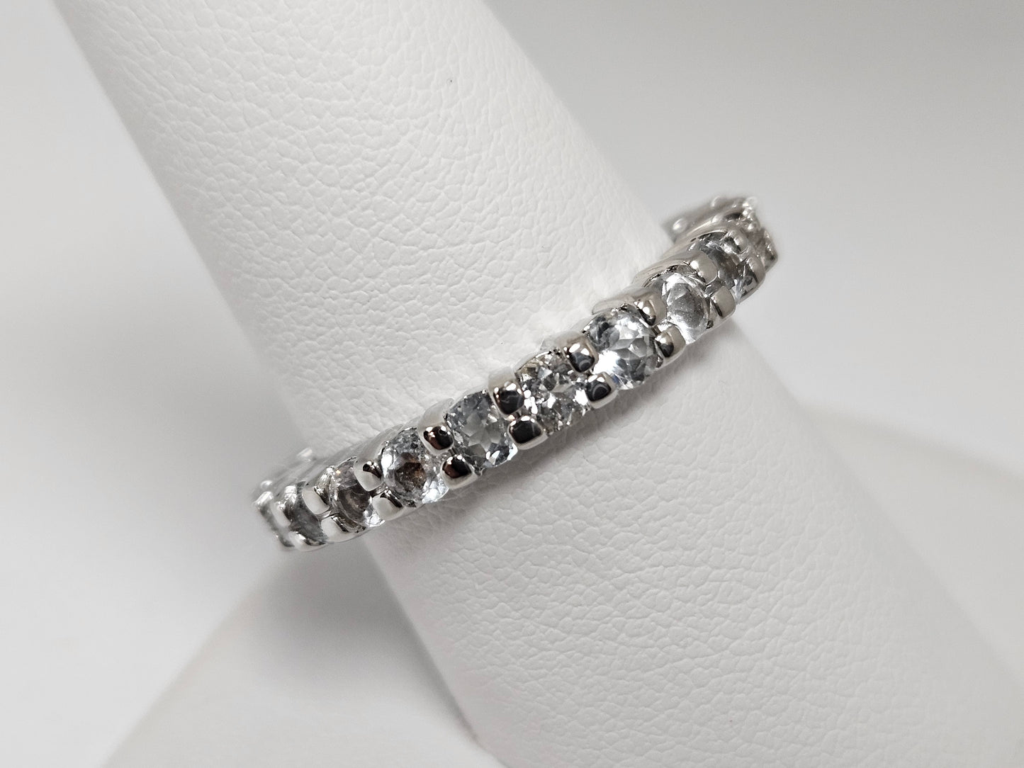 Sterling Silver Round CZ Eternity Ring Sz9