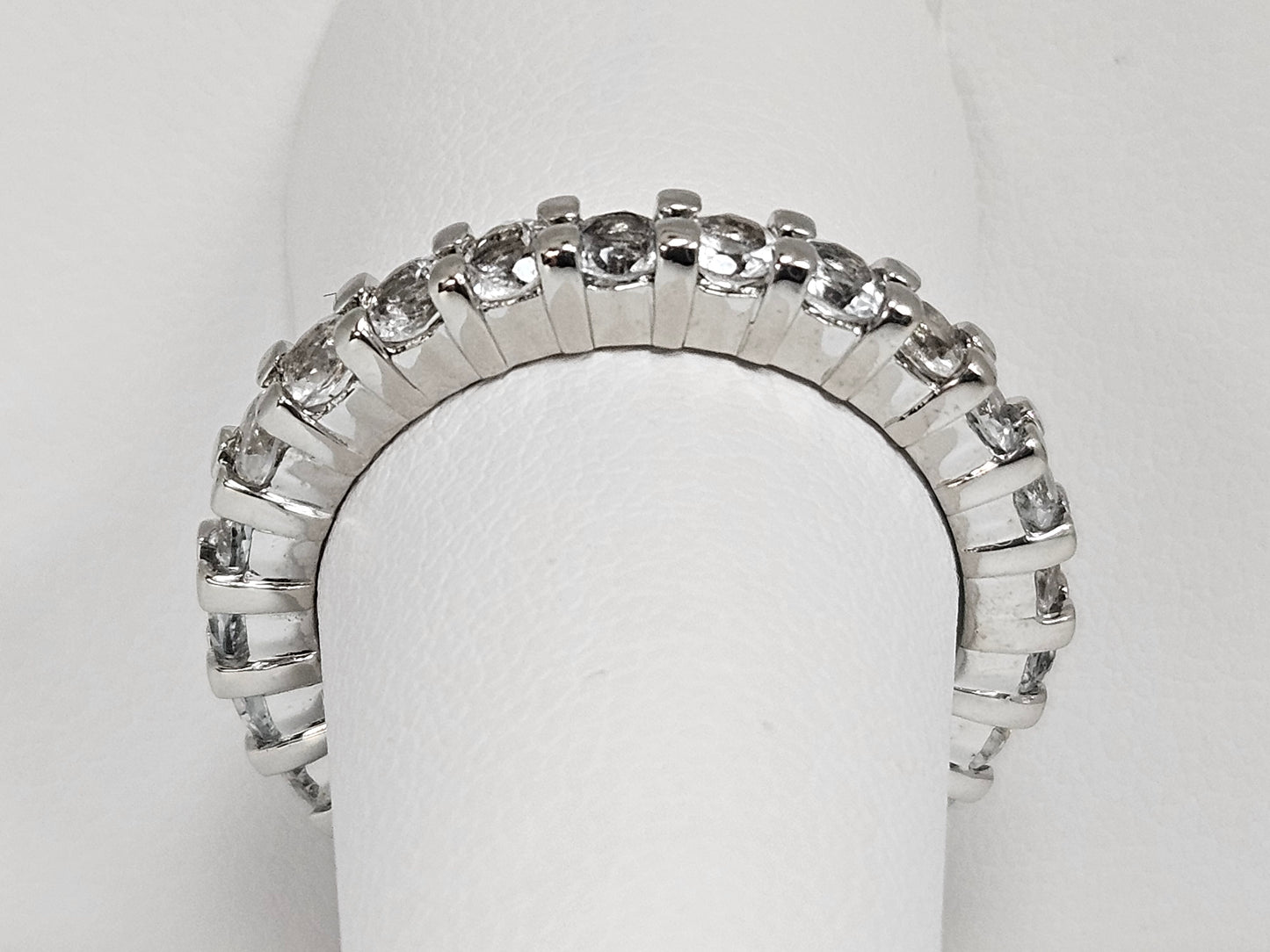 Sterling Silver Round CZ Eternity Ring Sz9