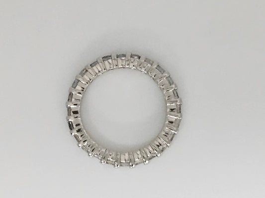 Sterling Silver Round CZ Eternity Ring Sz9