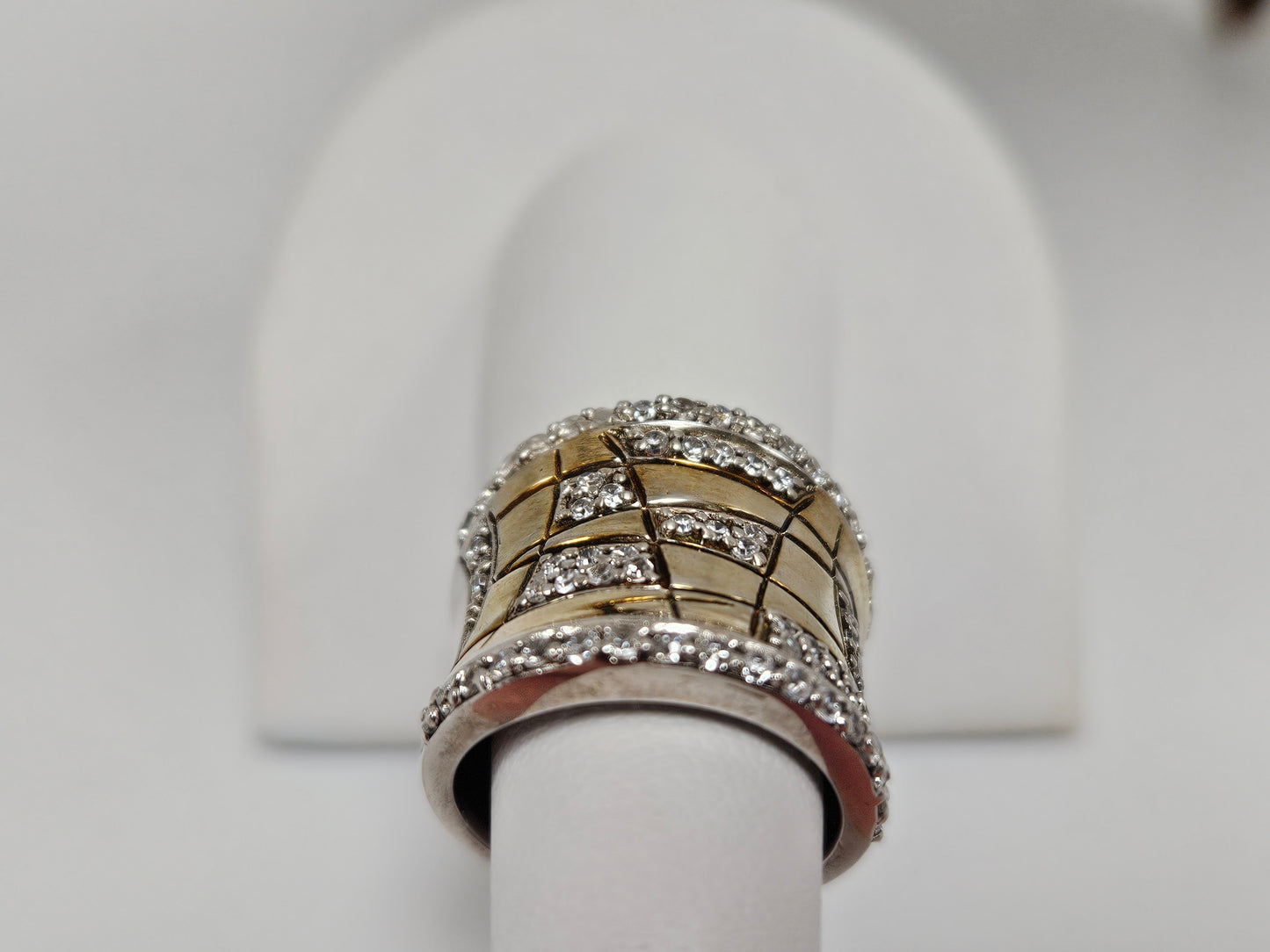 SS CZ 2 TONE RING SIZE 6 (QR2734-6)