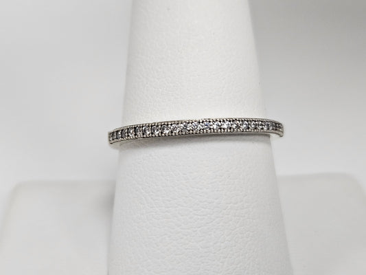 Sterling Silver CZ Anniversary Band Sz9.25