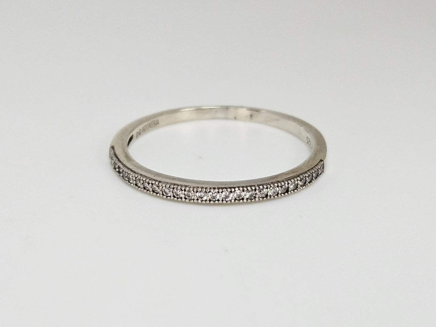 Sterling Silver CZ Anniversary Band Sz9.25