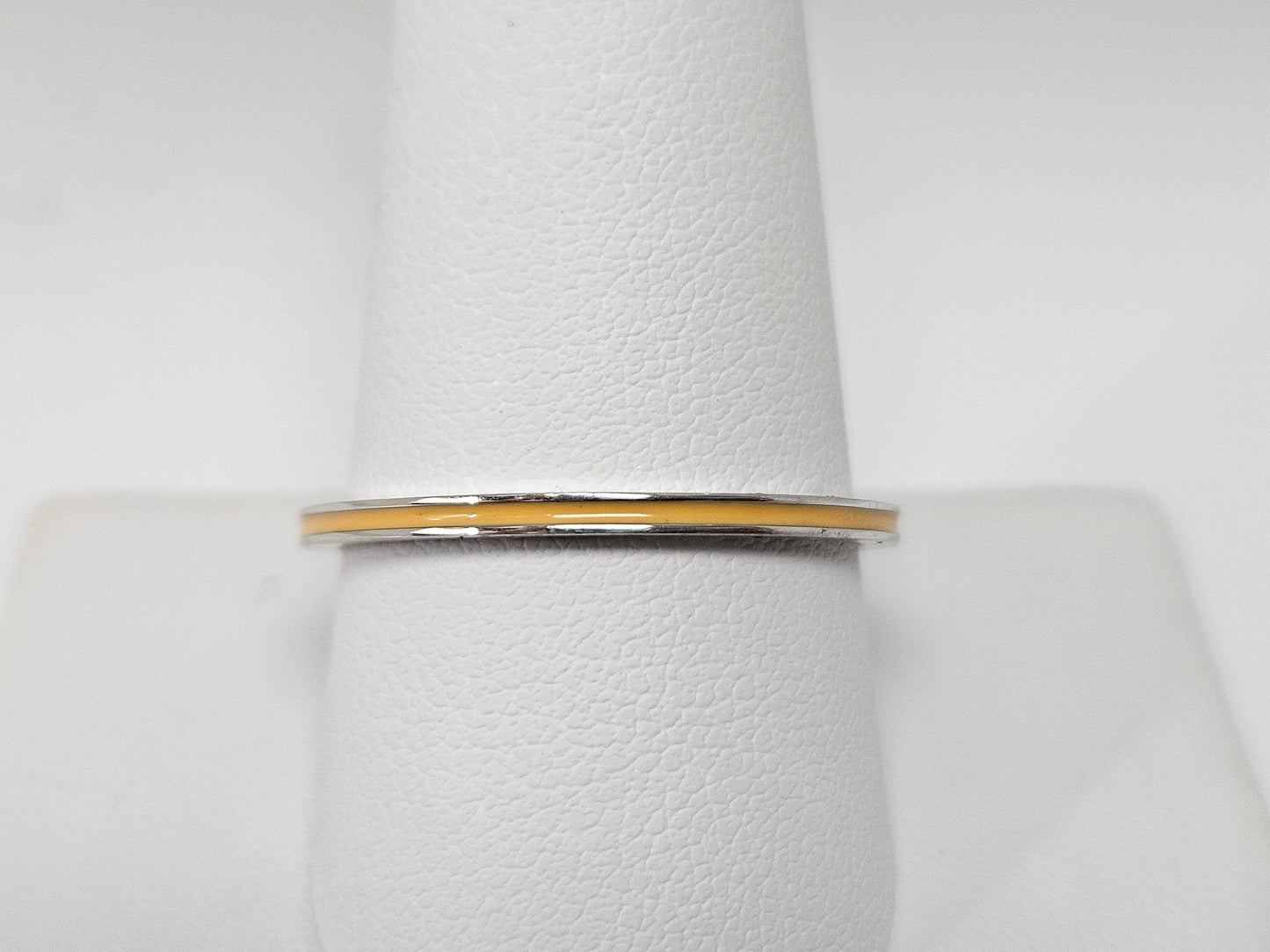 SS Orange Ceramic Stackable Ring Sz10 (QSK138-10)