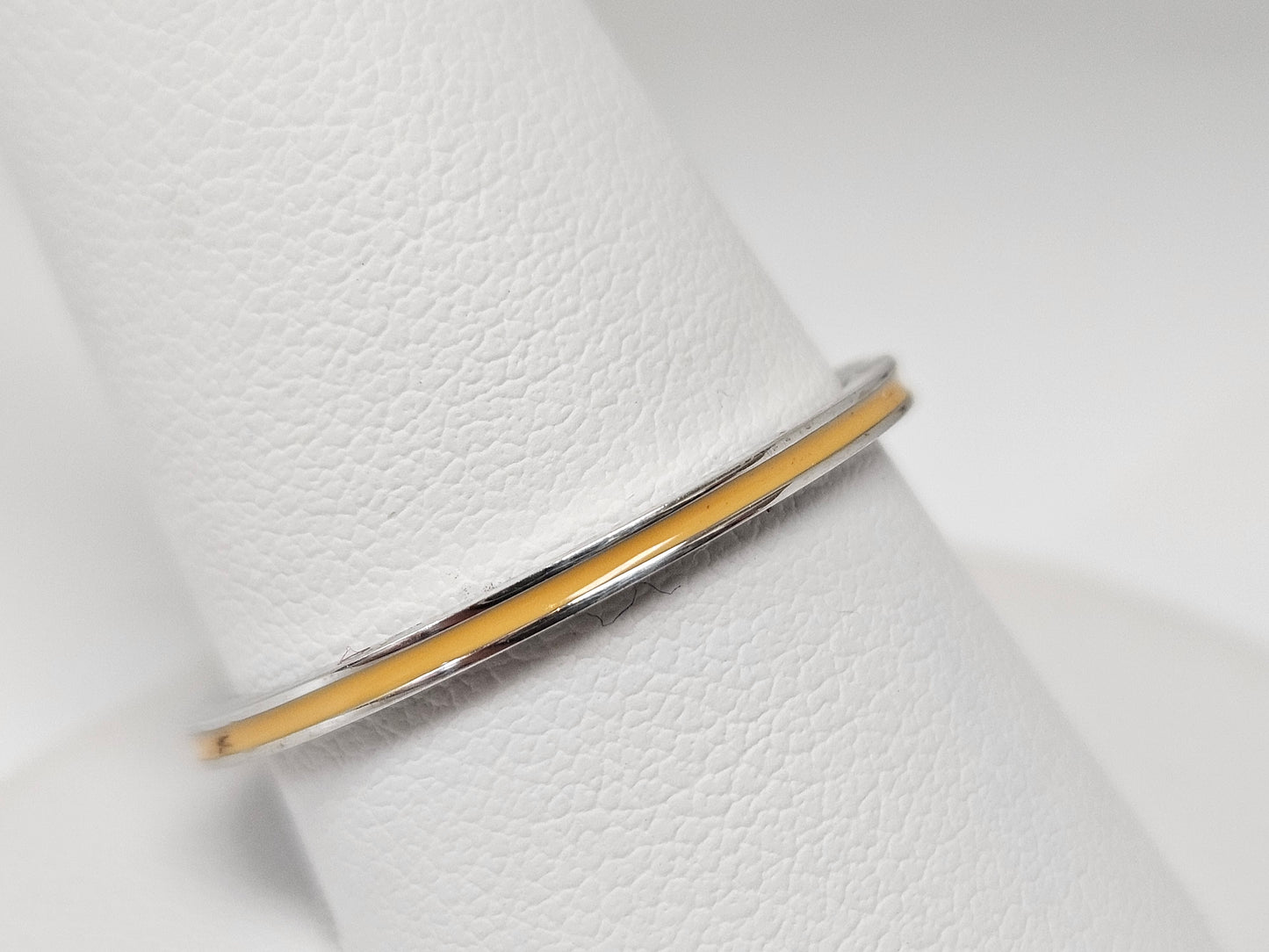 SS Orange Ceramic Stackable Ring Sz10 (QSK138-10)