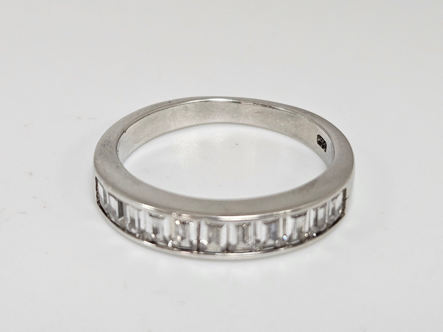 Sterling Silver CZ and Baguette Anni Band/Ring Sz6.75