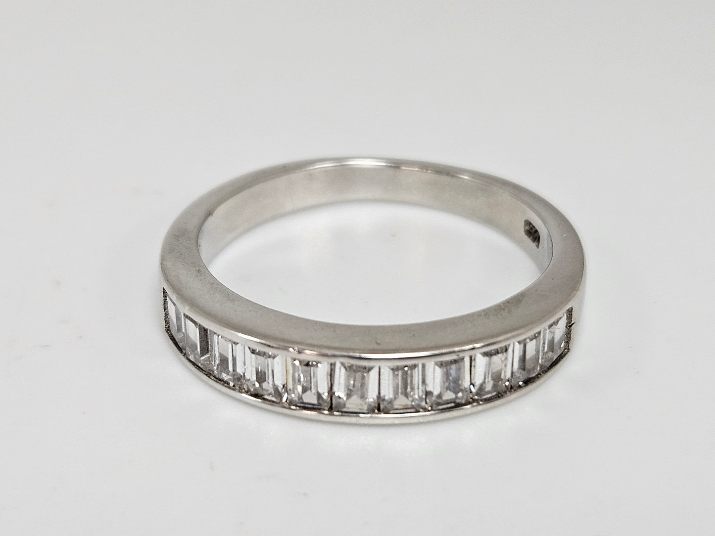 Sterling Silver CZ and Baguette Anni Band/Ring Sz6.75