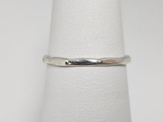 Sterling Silver Hammered Plain Band/Ring Sz5.5