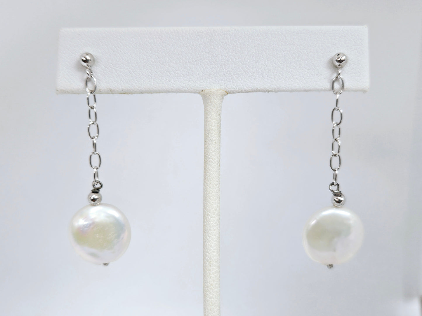 SS NAT. COIN PEARL EARRINGS