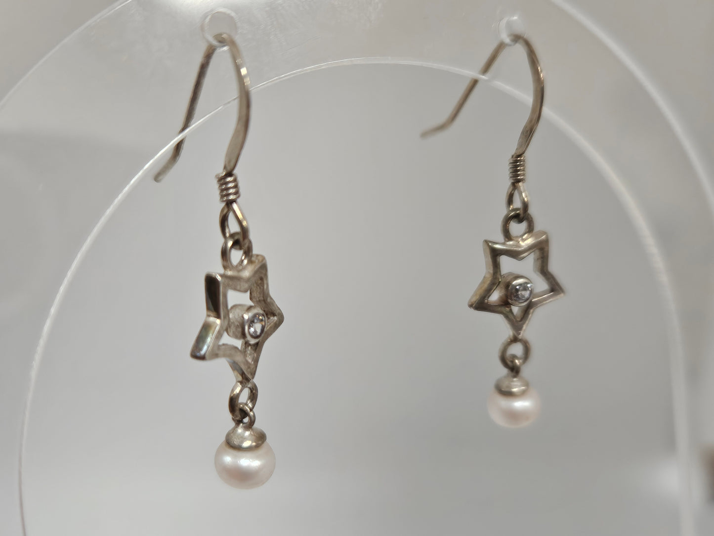 SS STAR DANGLE W/ PEARL
