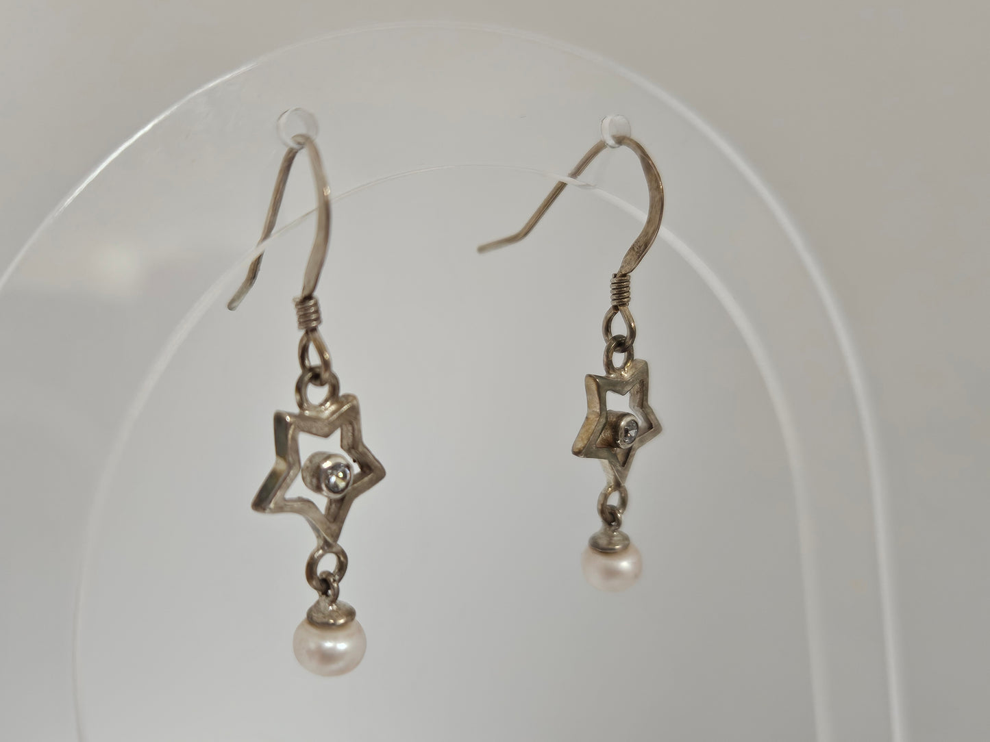 SS STAR DANGLE W/ PEARL