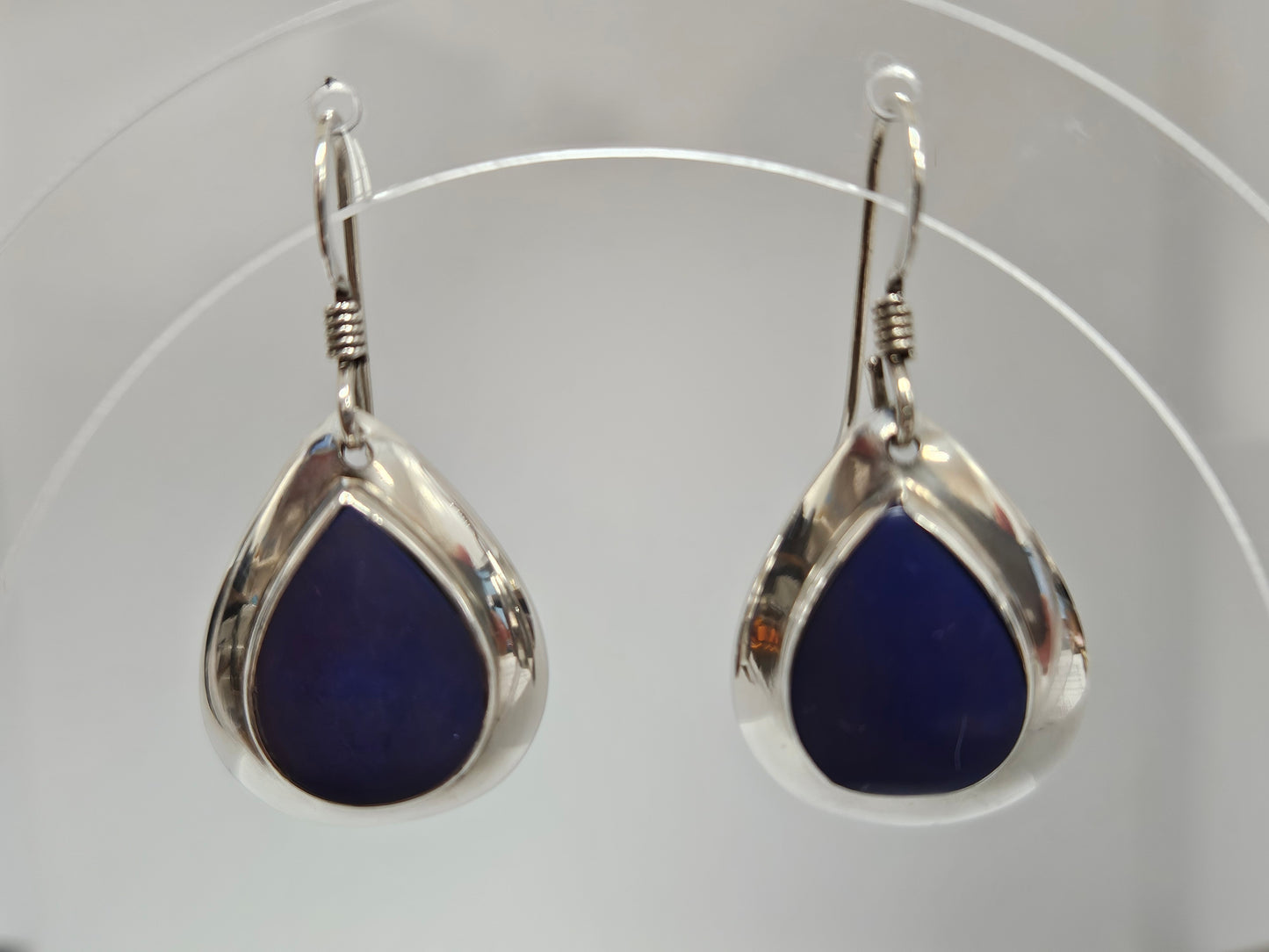 SS LAPIS DROP EARRING FRENCH WIRE