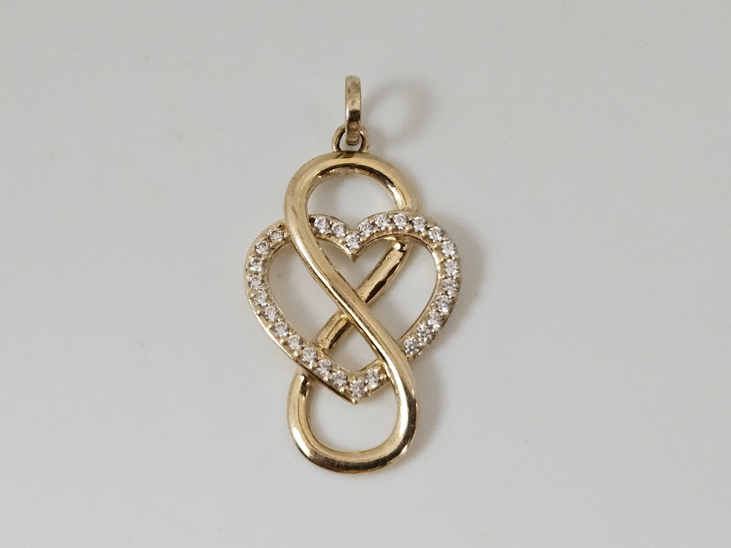Infinity Love heart 10kYG CZ charm