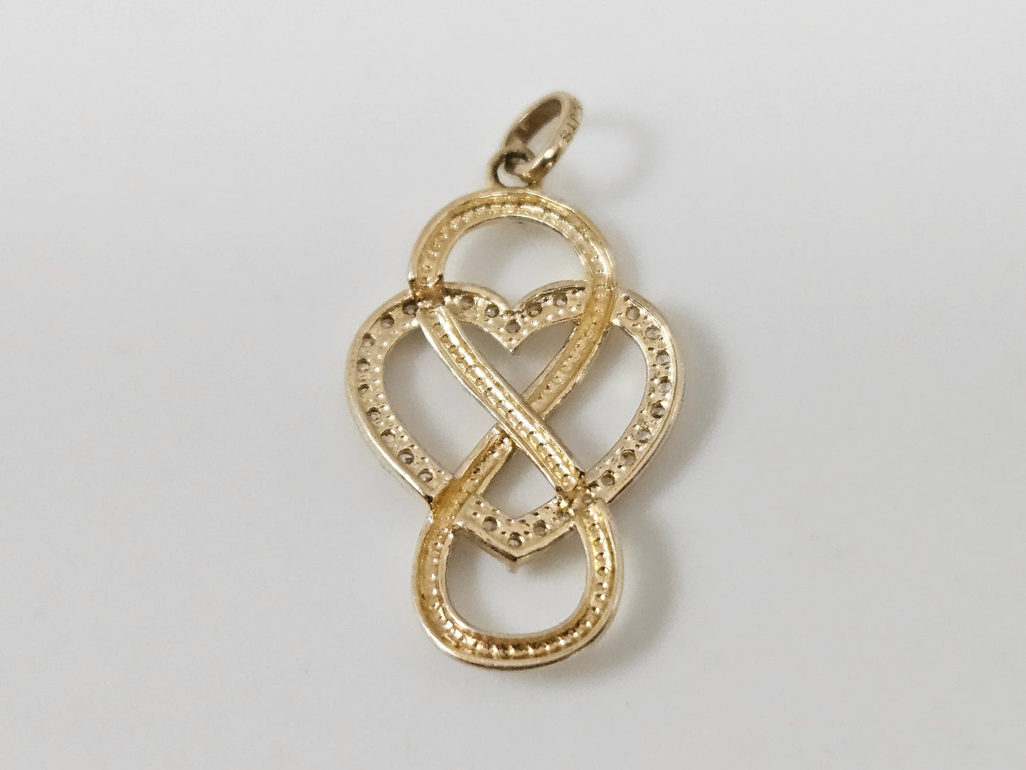 Infinity Love heart 10kYG CZ charm