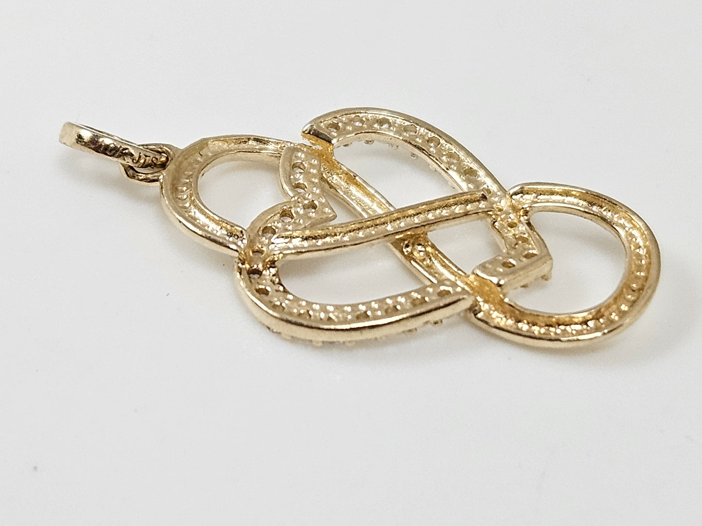Infinity Love heart 10kYG CZ charm