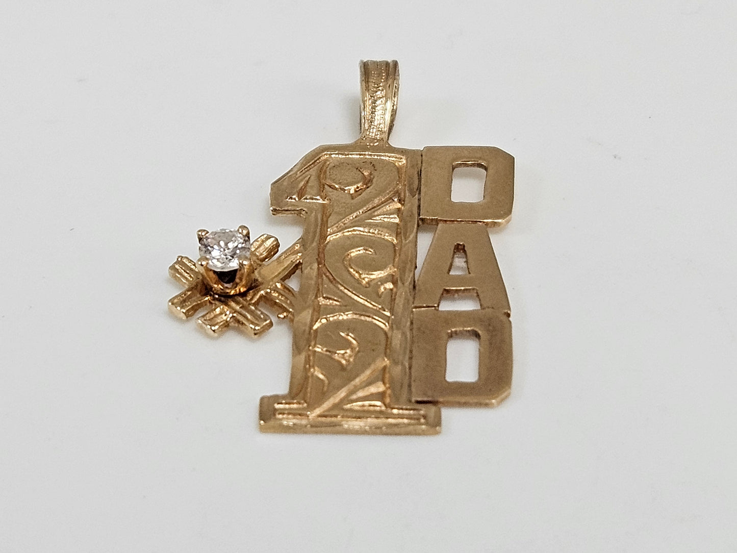 #1 Dad Pendant .09CT Dia 14kYG