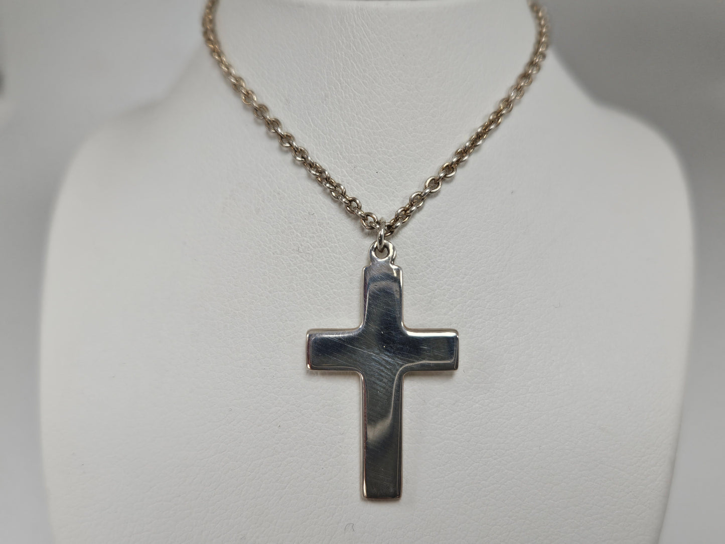 SS Cross And 18" Cable Chain