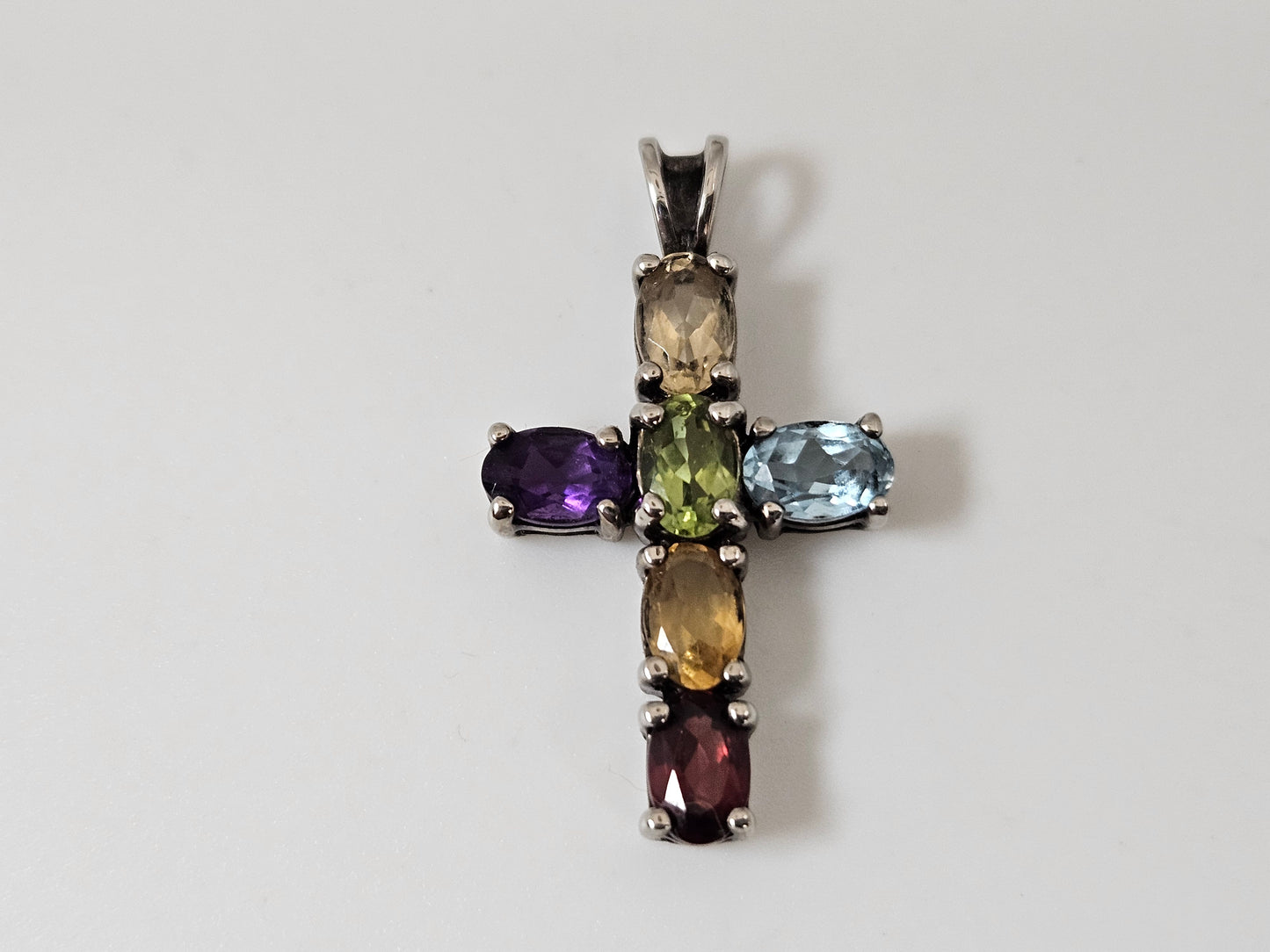 SS CROSS WITH GEMSTONES