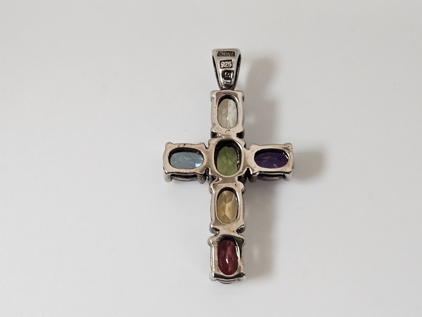 SS CROSS WITH GEMSTONES