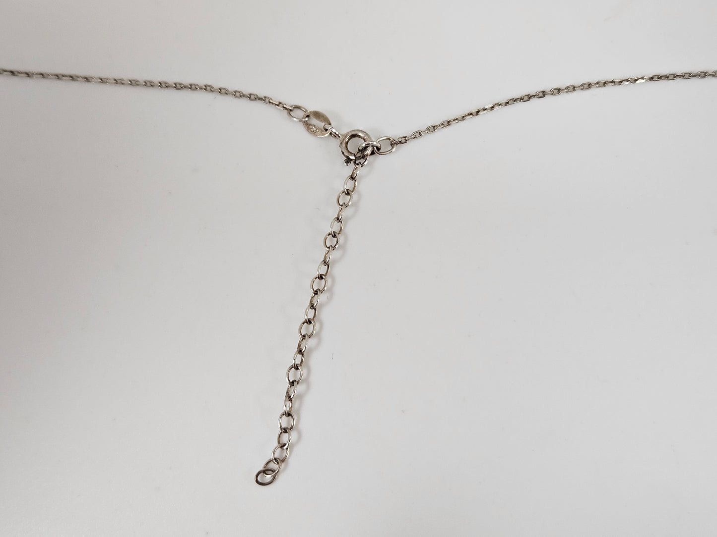 SS/CZ STATION NECKLACE 16"