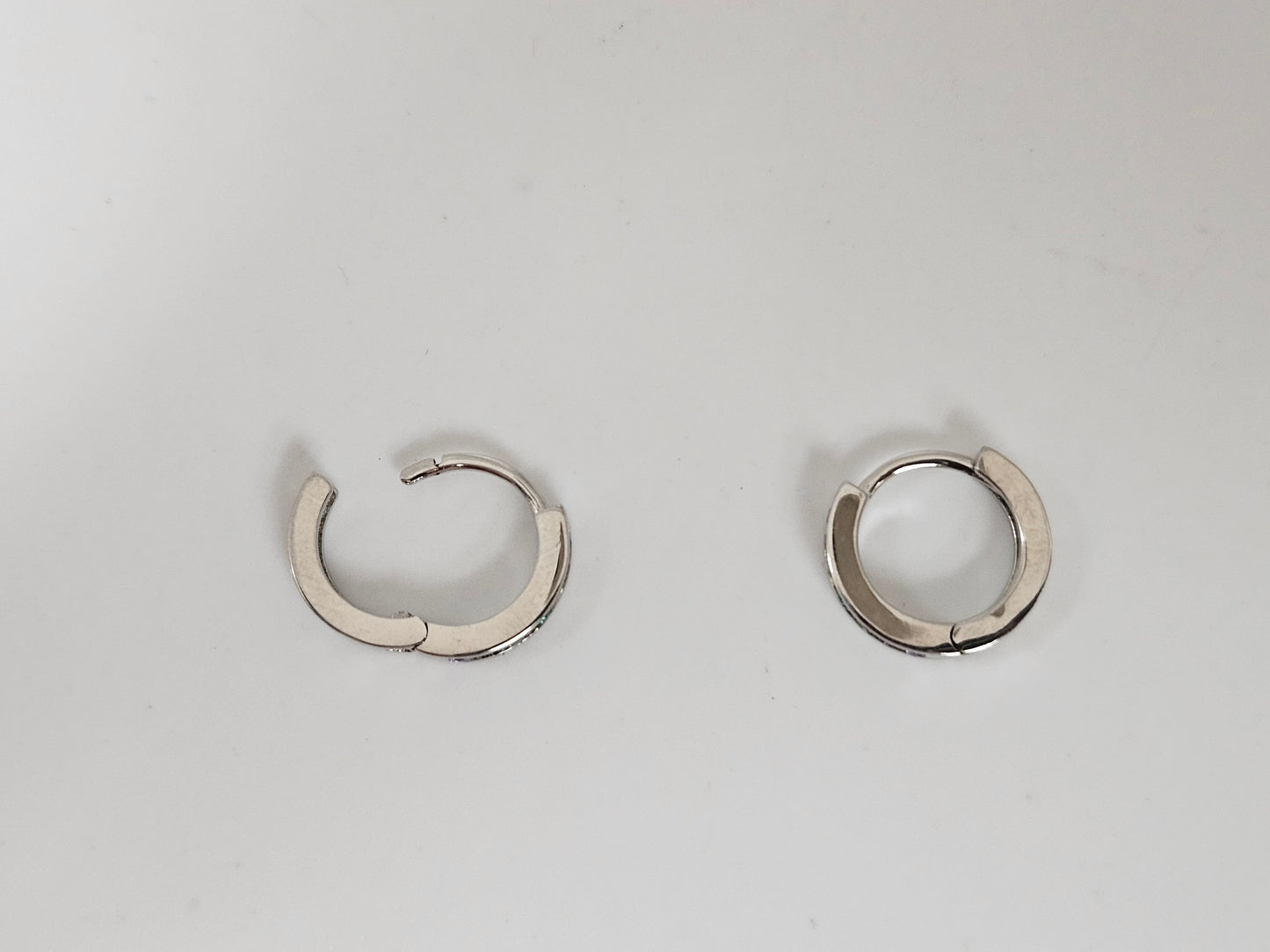 SS Rainbow Semi Hoops CZ Post And Cluntch