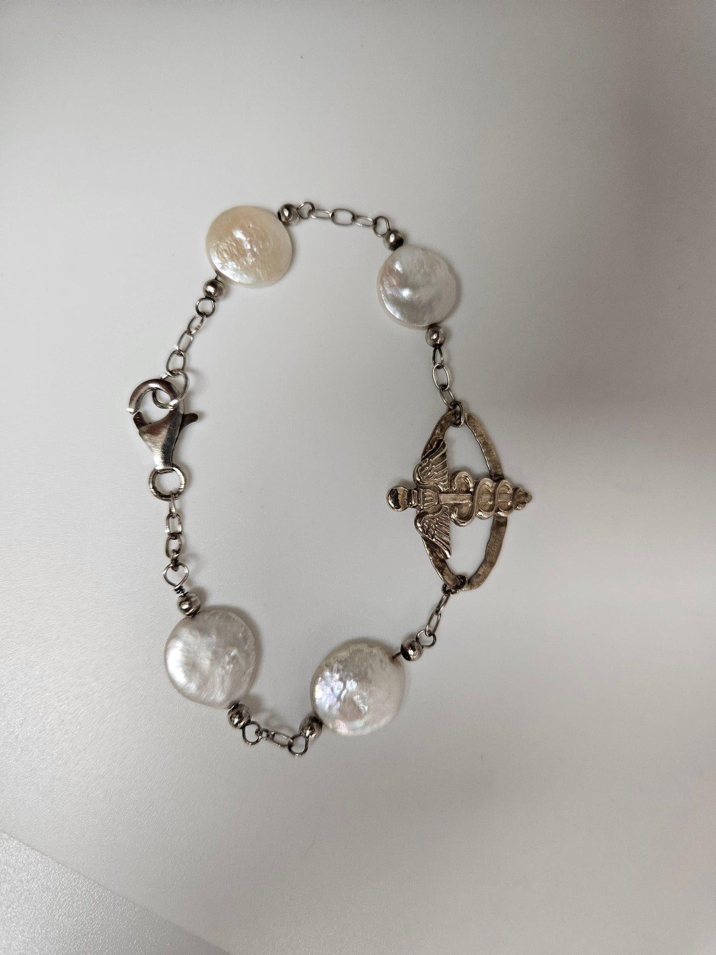 COIN PEARL SS MEDIC ALERT Bracelet