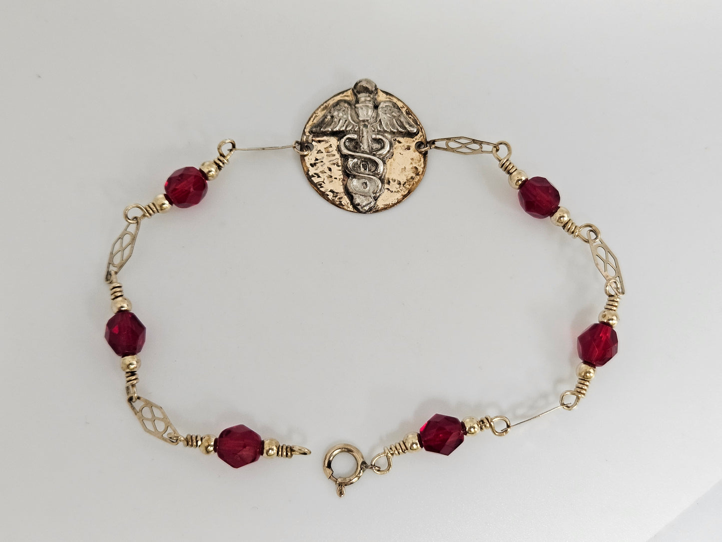 MEDIC ALERT BRACELET YGF Red Bead