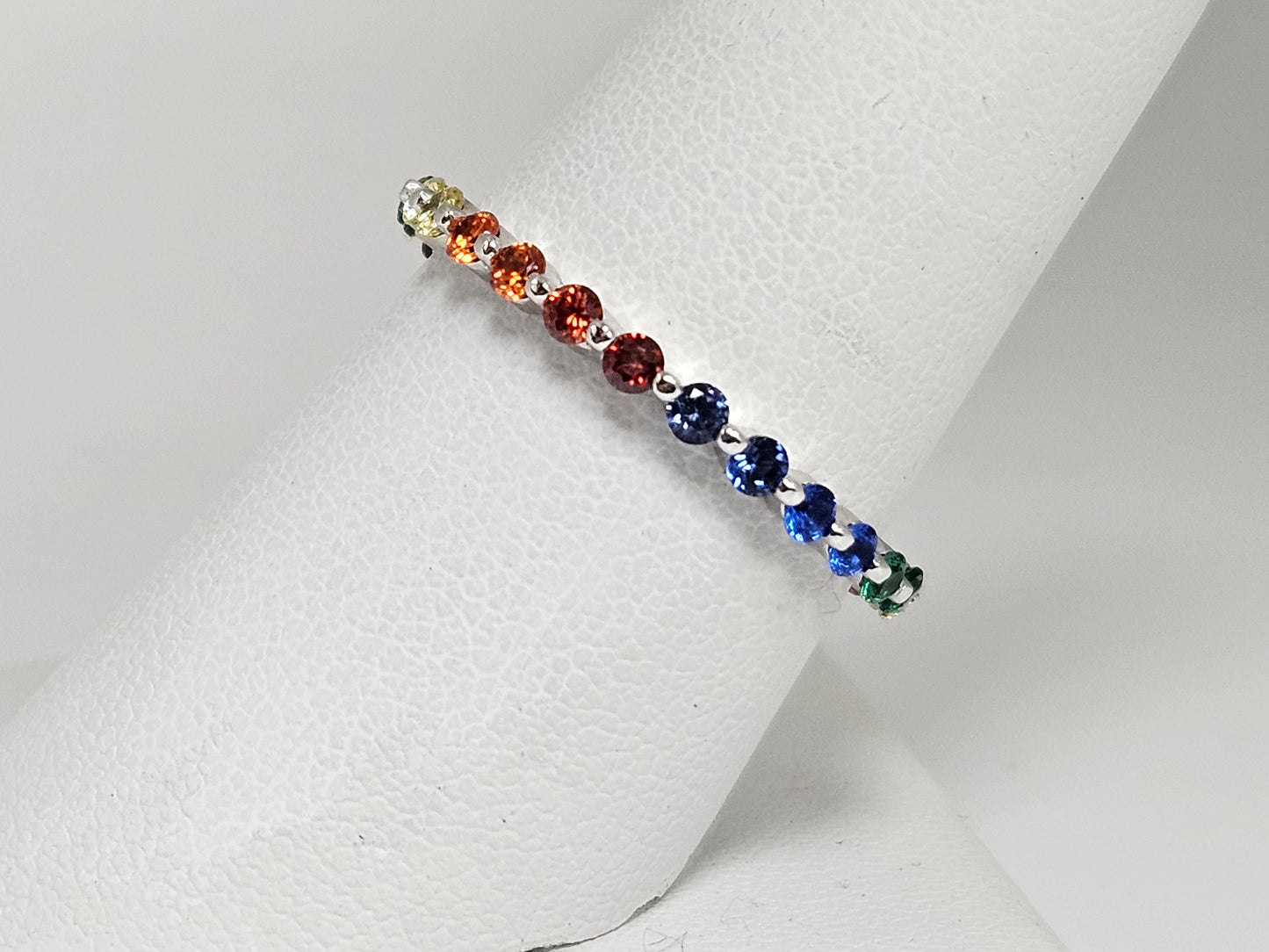 Sterling Silver Rainbow Eternity Ring Size 6