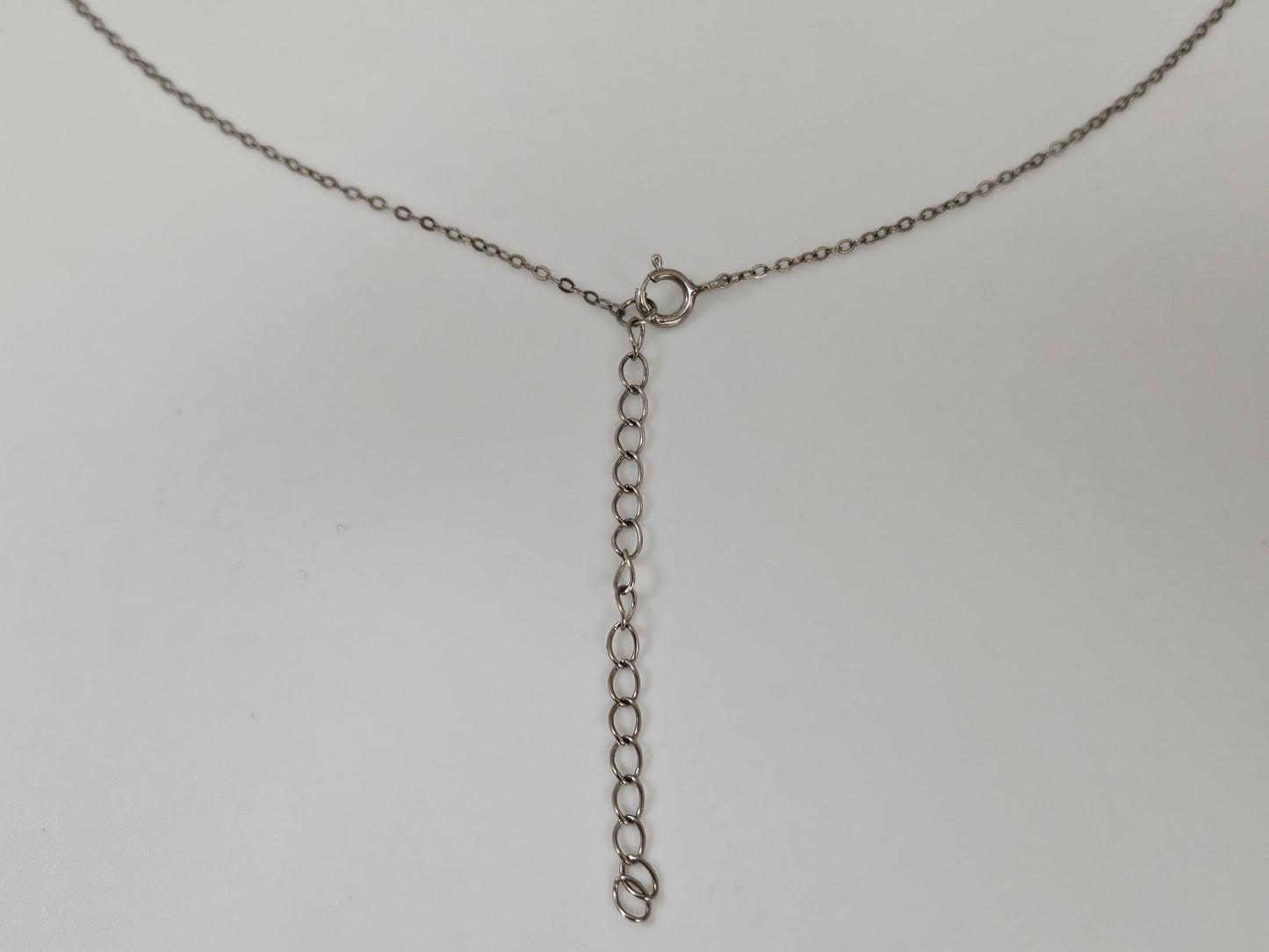 SS Rainbow Bar Necklace CZ 16"+ 2" Extend
