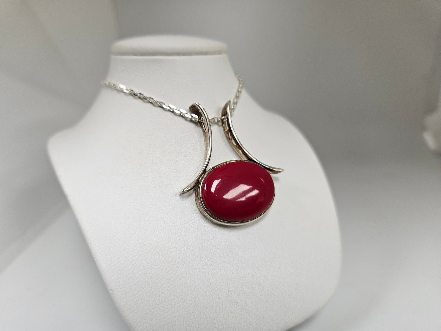 SS OVAL CARNELIAN 20" Cable Chain