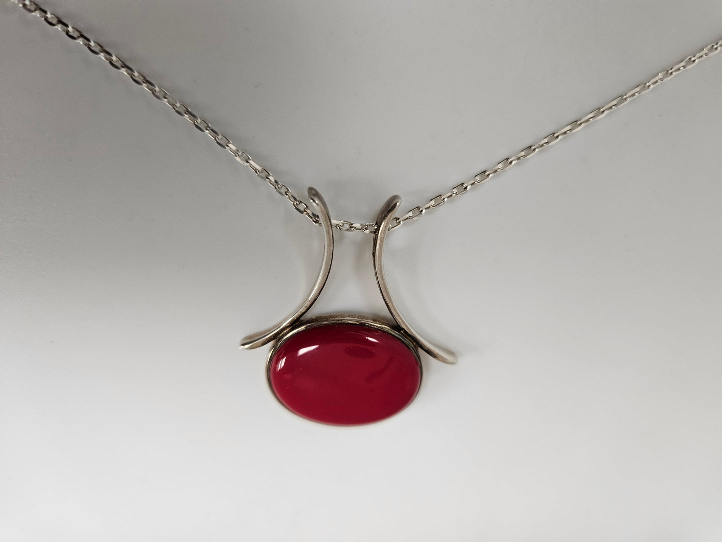 SS OVAL CARNELIAN 20" Cable Chain