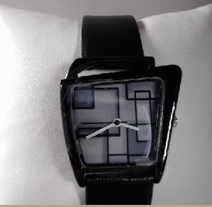 SONYA PAZ GEOMETRIC WATCH BLK/GREY WATCH