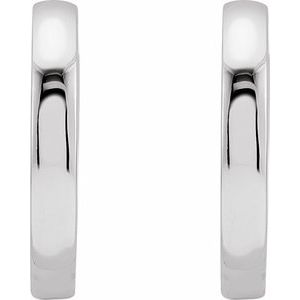 14K White Hinged 18 mm Hoop Earrings