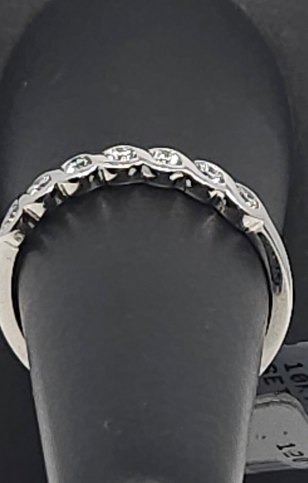 Twist Bezel Set Anniv Ring 10KWG .35cttw SZ 6.75