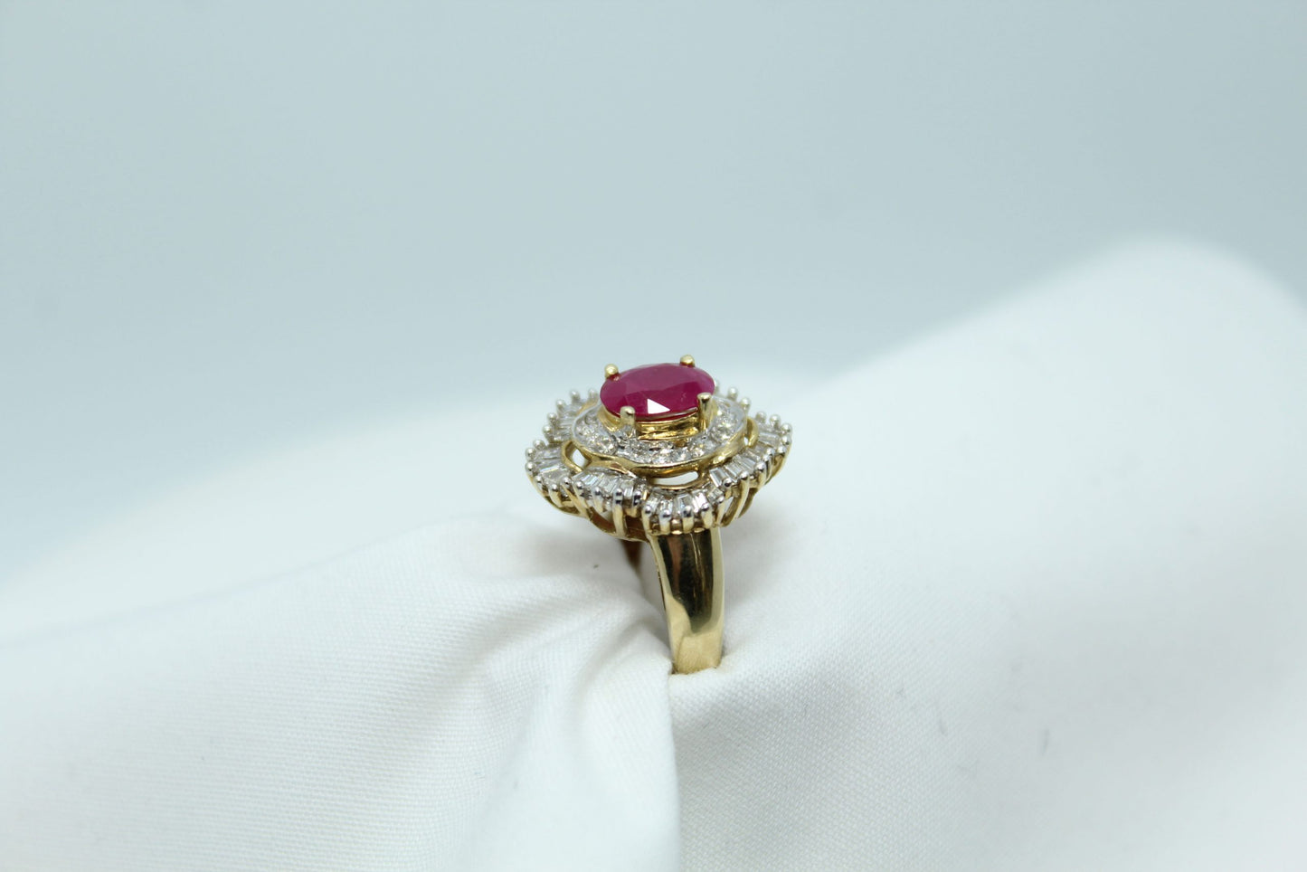 1.50CT Ruby 1.25CT Diamond TW 10K YG Ladies Ring