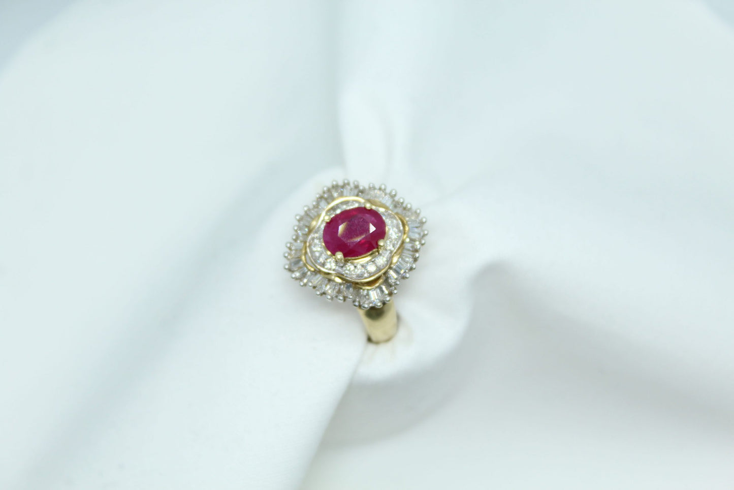 1.50CT Ruby 1.25CT Diamond TW 10K YG Ladies Ring