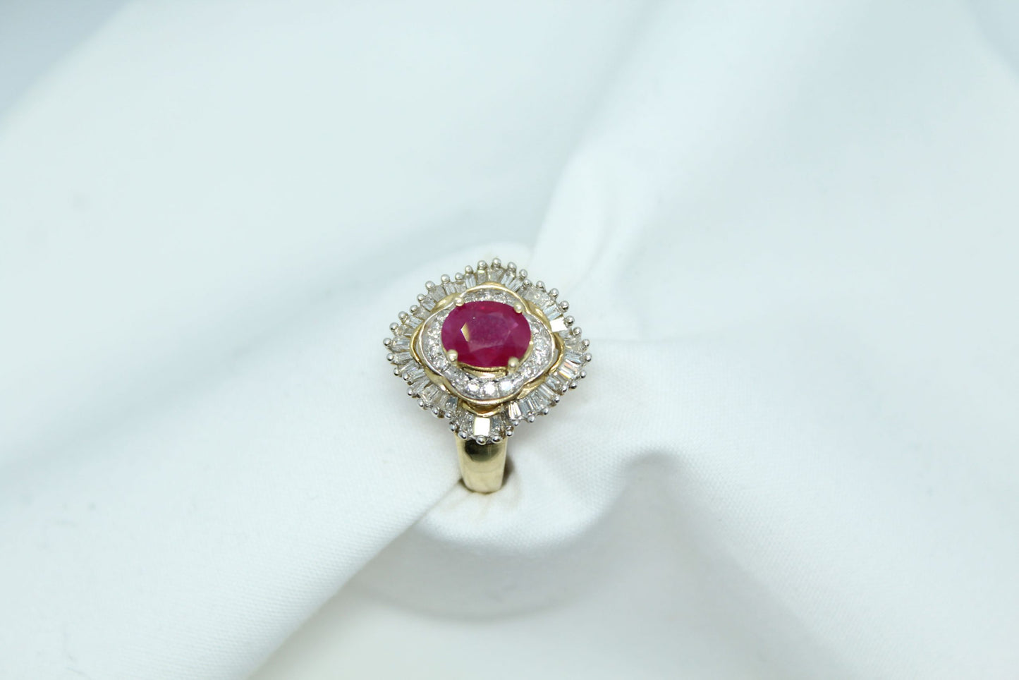 1.50CT Ruby 1.25CT Diamond TW 10K YG Ladies Ring
