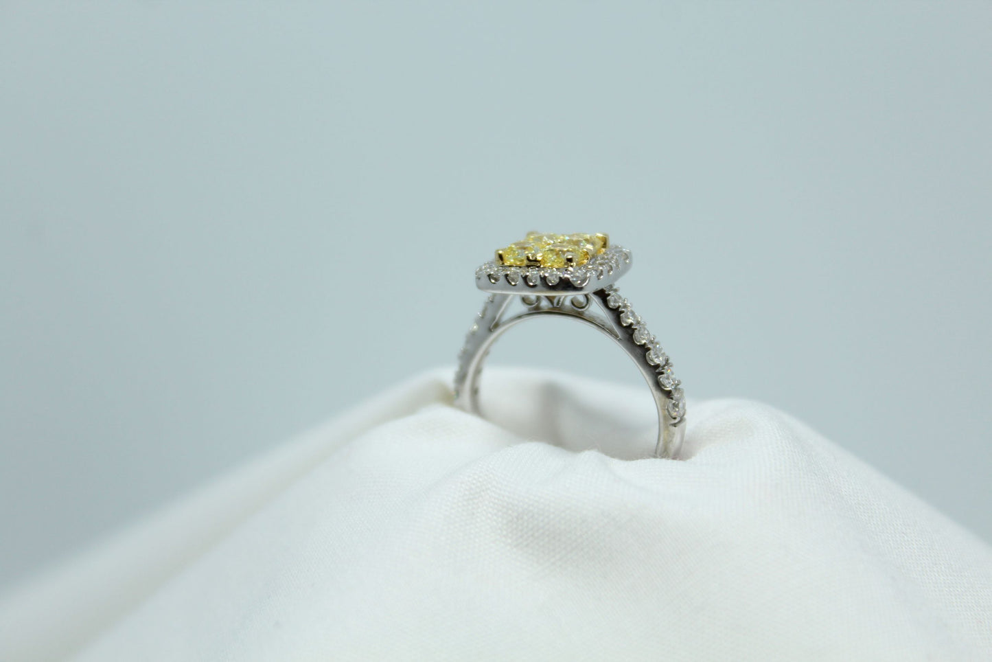 1CT invisible set Canary Diamonds 1.65CT TW 14K WG Ladies ring