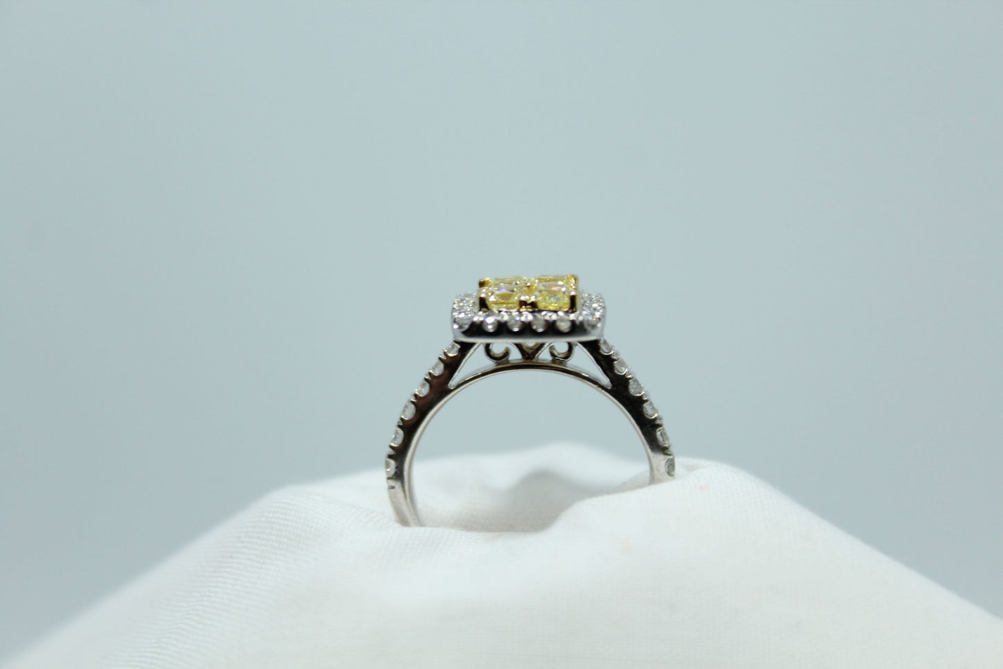 1CT invisible set Canary Diamonds 1.65CT TW 14K WG Ladies ring