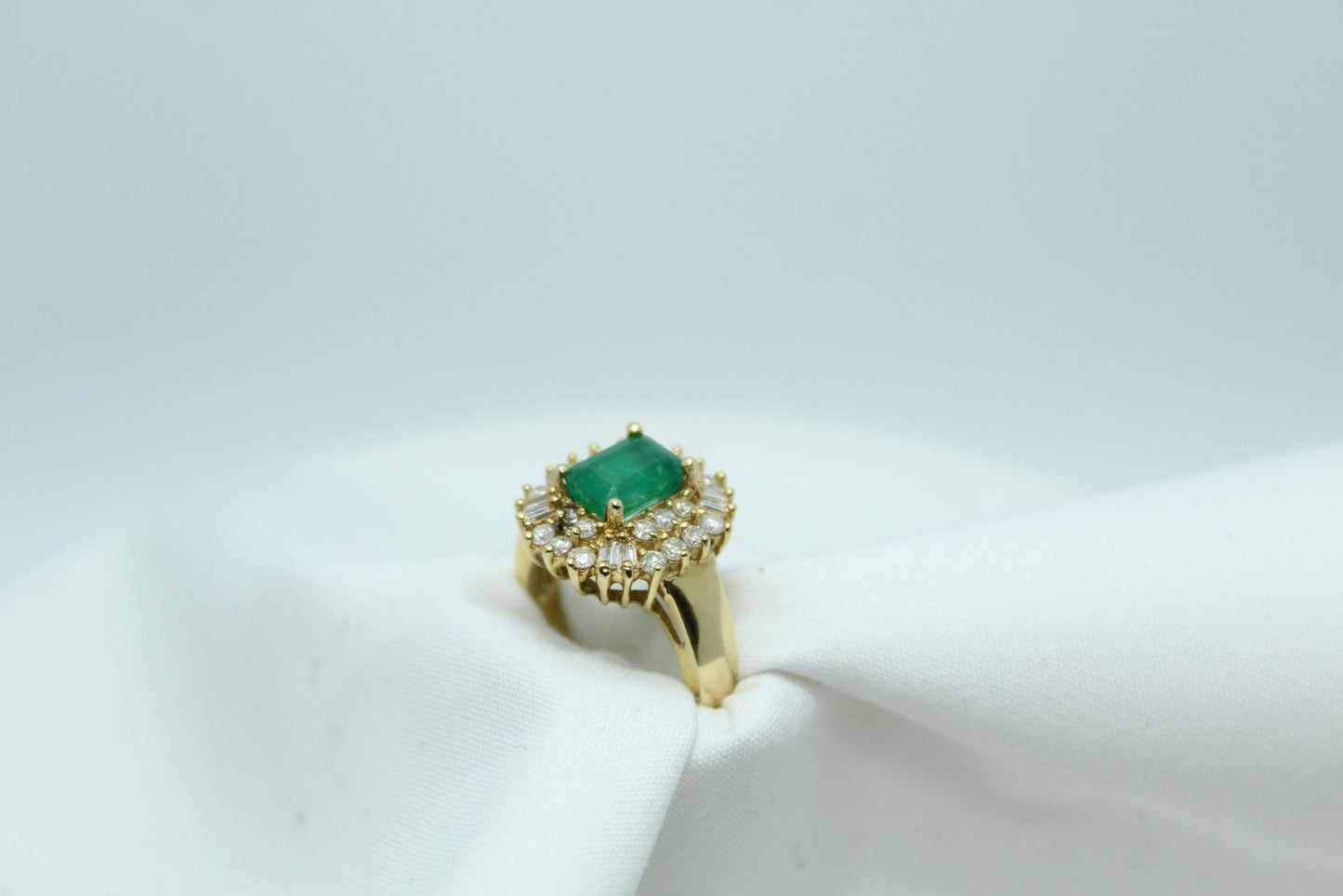 1.50CT Emerald 1.25CT Diamond TW 14K YG Ladies Ring