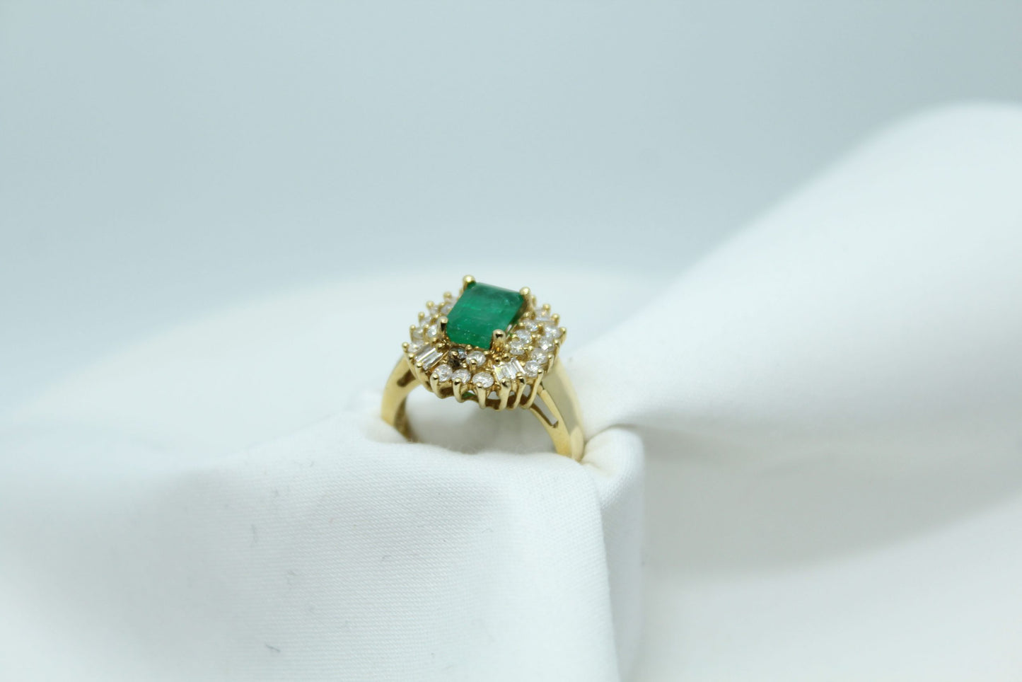 1.50CT Emerald 1.25CT Diamond TW 14K YG Ladies Ring