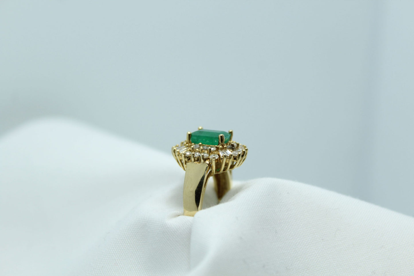 1.50CT Emerald 1.25CT Diamond TW 14K YG Ladies Ring