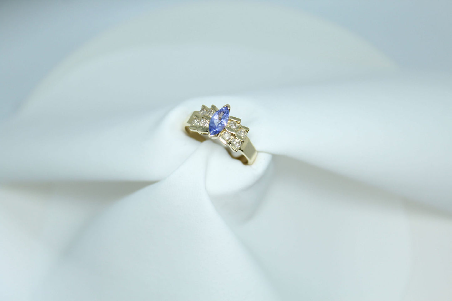 .35CT Marquise Tanzanite 10K YG Ladies Ring