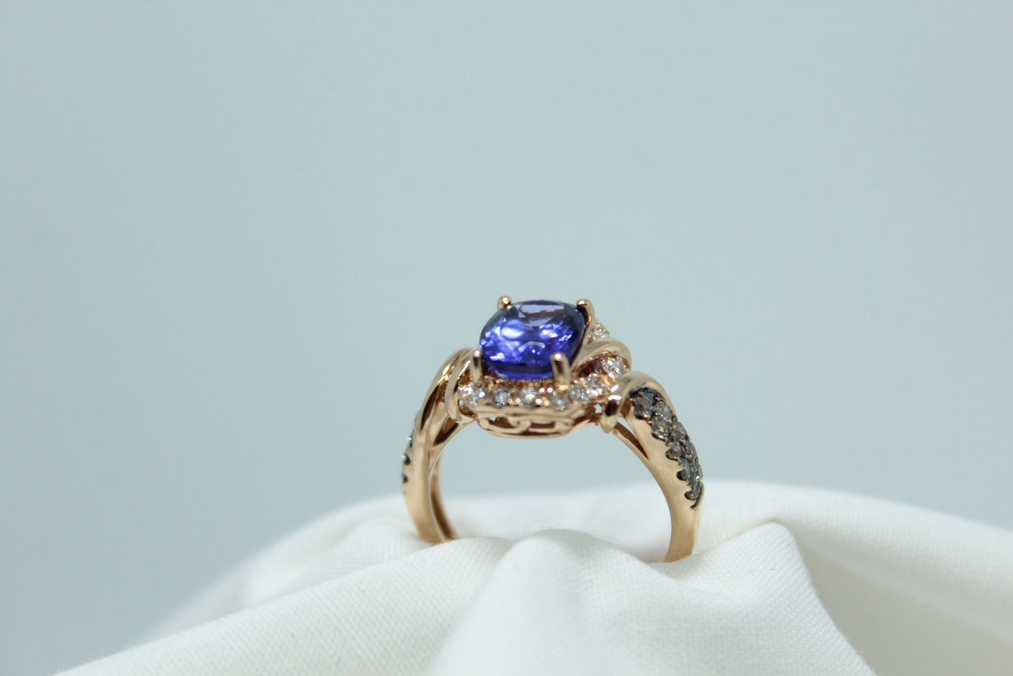 Levian 3ct Tanzanite and .80cttw DIA 14KRG Ring