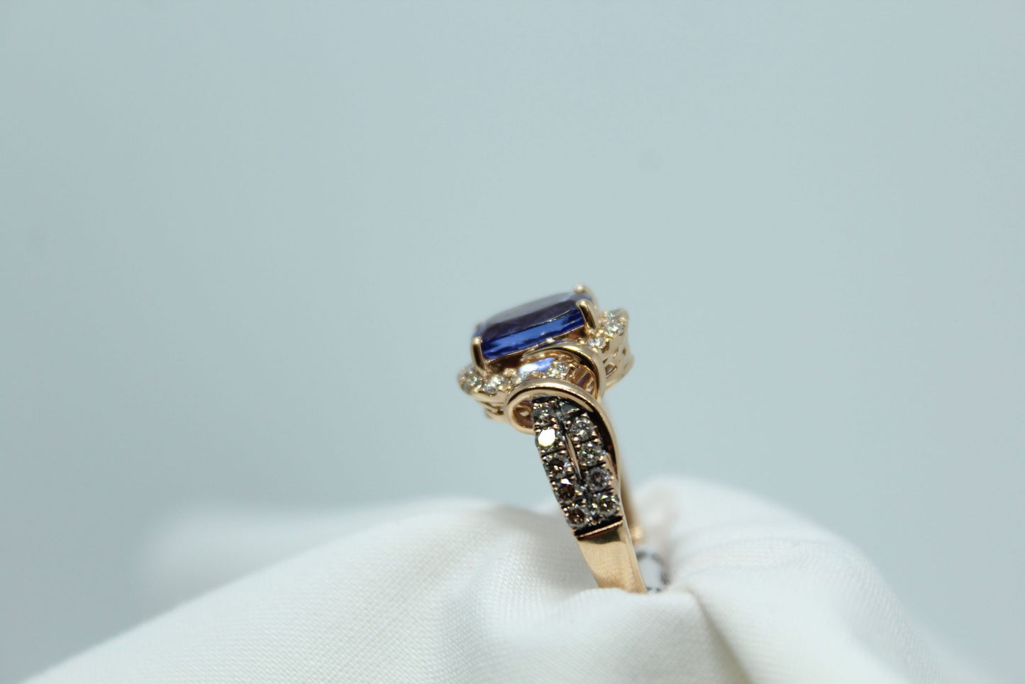 Levian 3ct Tanzanite and .80cttw DIA 14KRG Ring