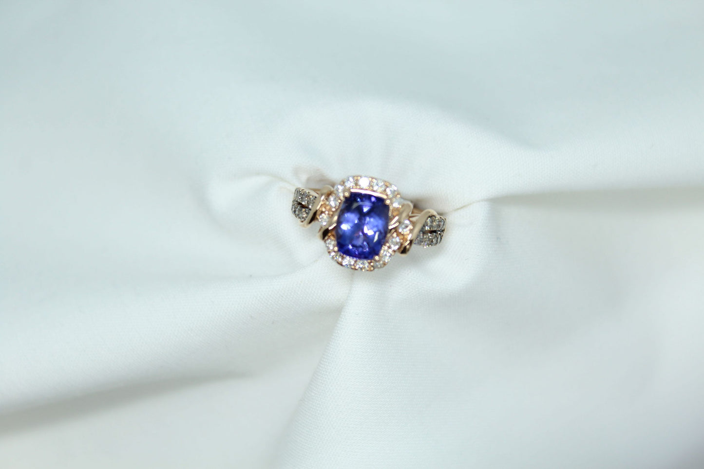 Levian 3ct Tanzanite and .80cttw DIA 14KRG Ring