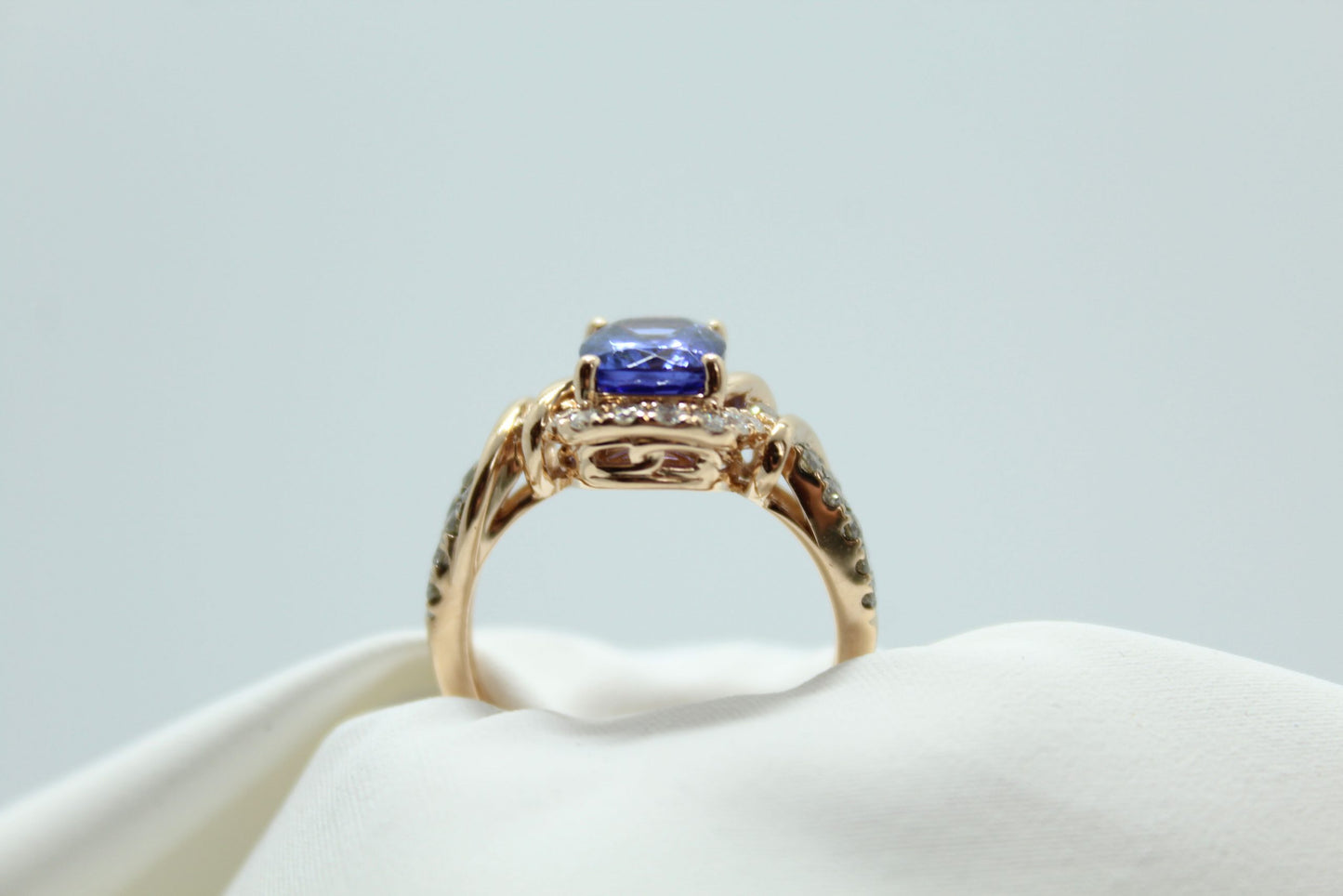 Levian 3ct Tanzanite and .80cttw DIA 14KRG Ring