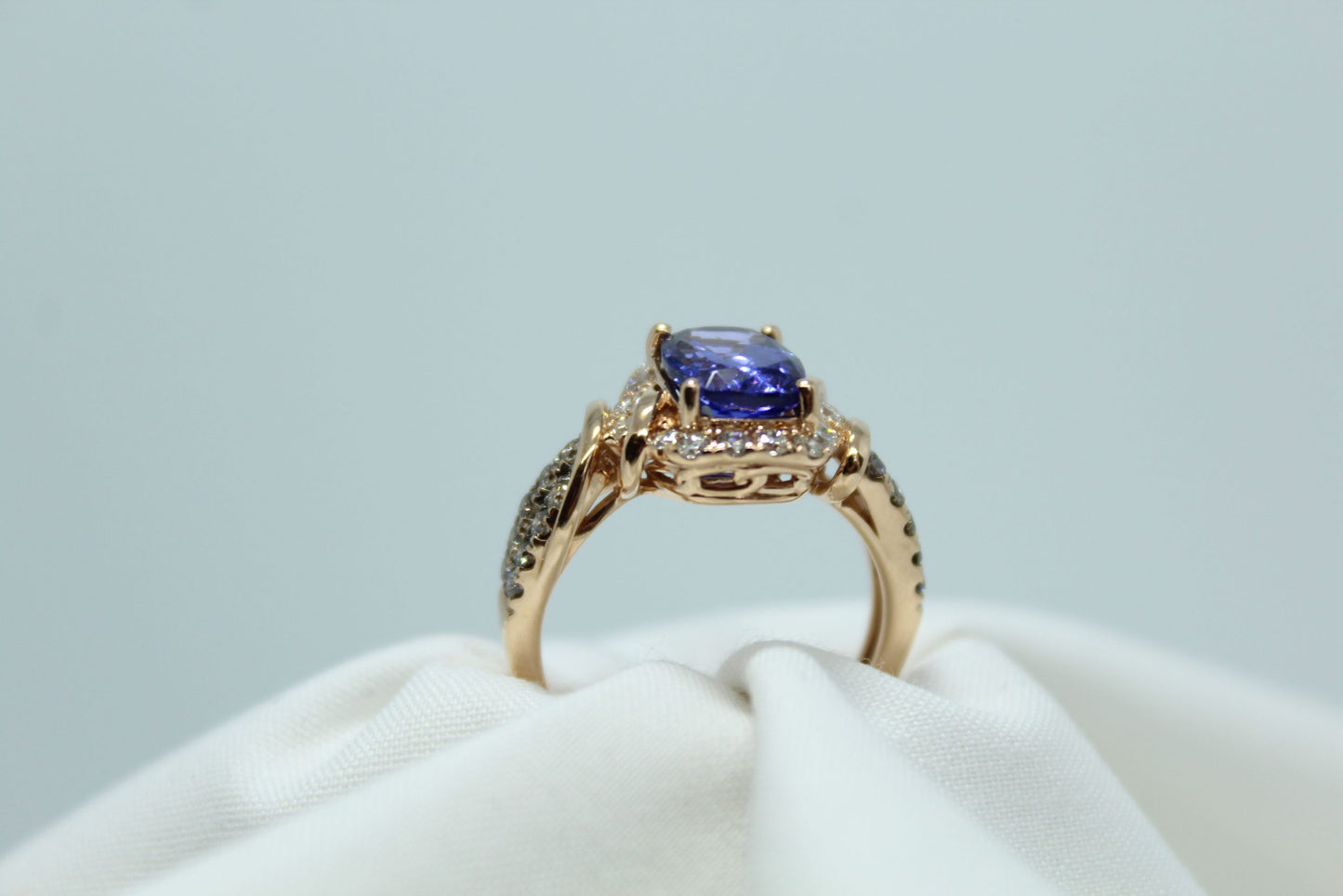 Levian 3ct Tanzanite and .80cttw DIA 14KRG Ring