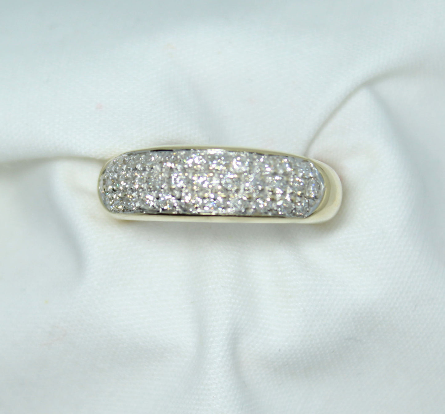 Vintage Style Pave Ladies Ring .55cttw Dia 18KYG Sz5.25