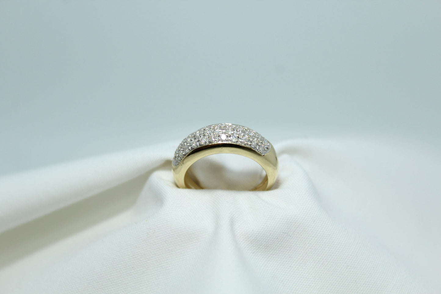 Vintage Style Pave Ladies Ring .55cttw Dia 18KYG Sz5.25