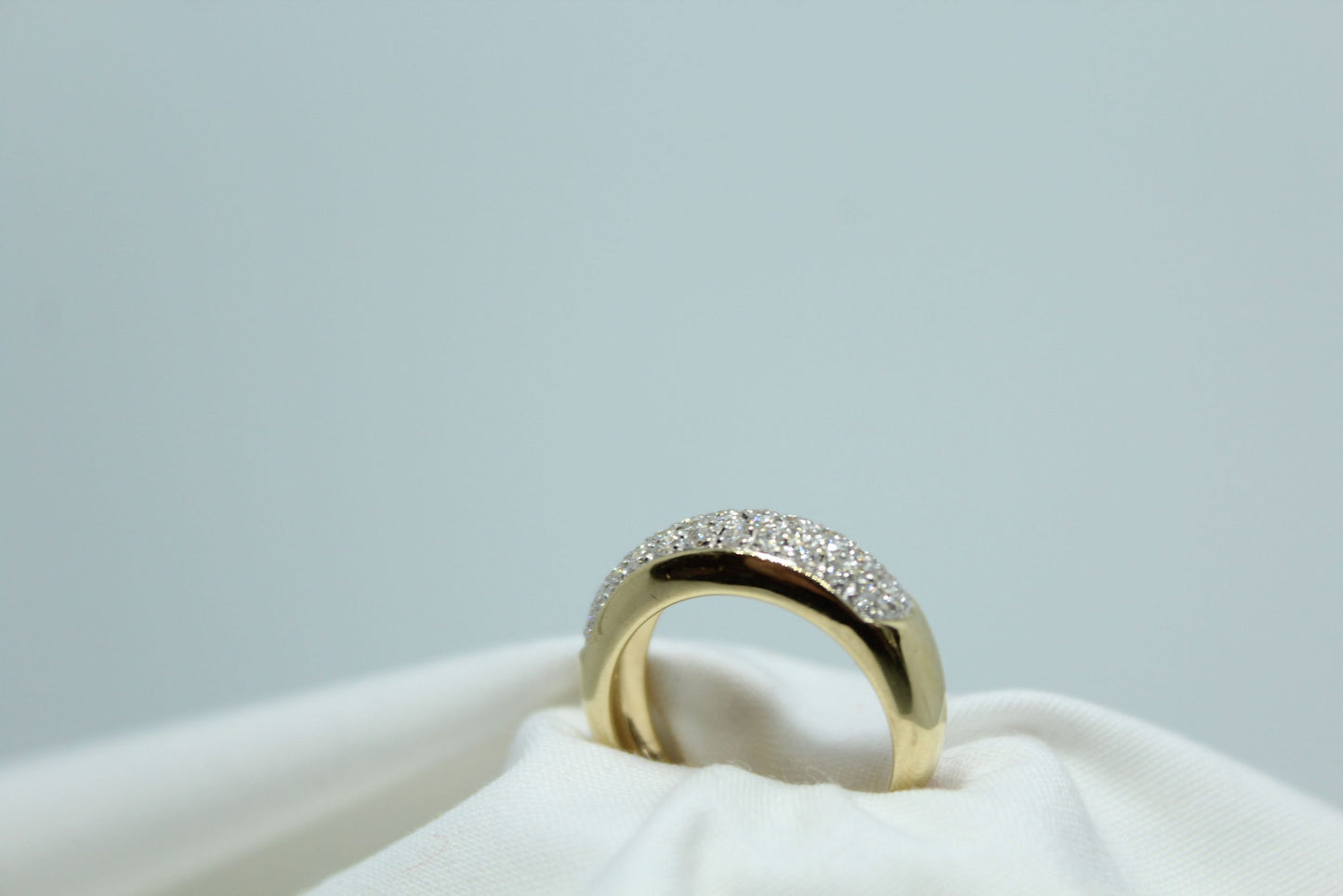 Vintage Style Pave Ladies Ring .55cttw Dia 18KYG Sz5.25